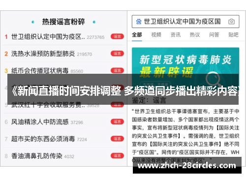 《新闻直播时间安排调整 多频道同步播出精彩内容》